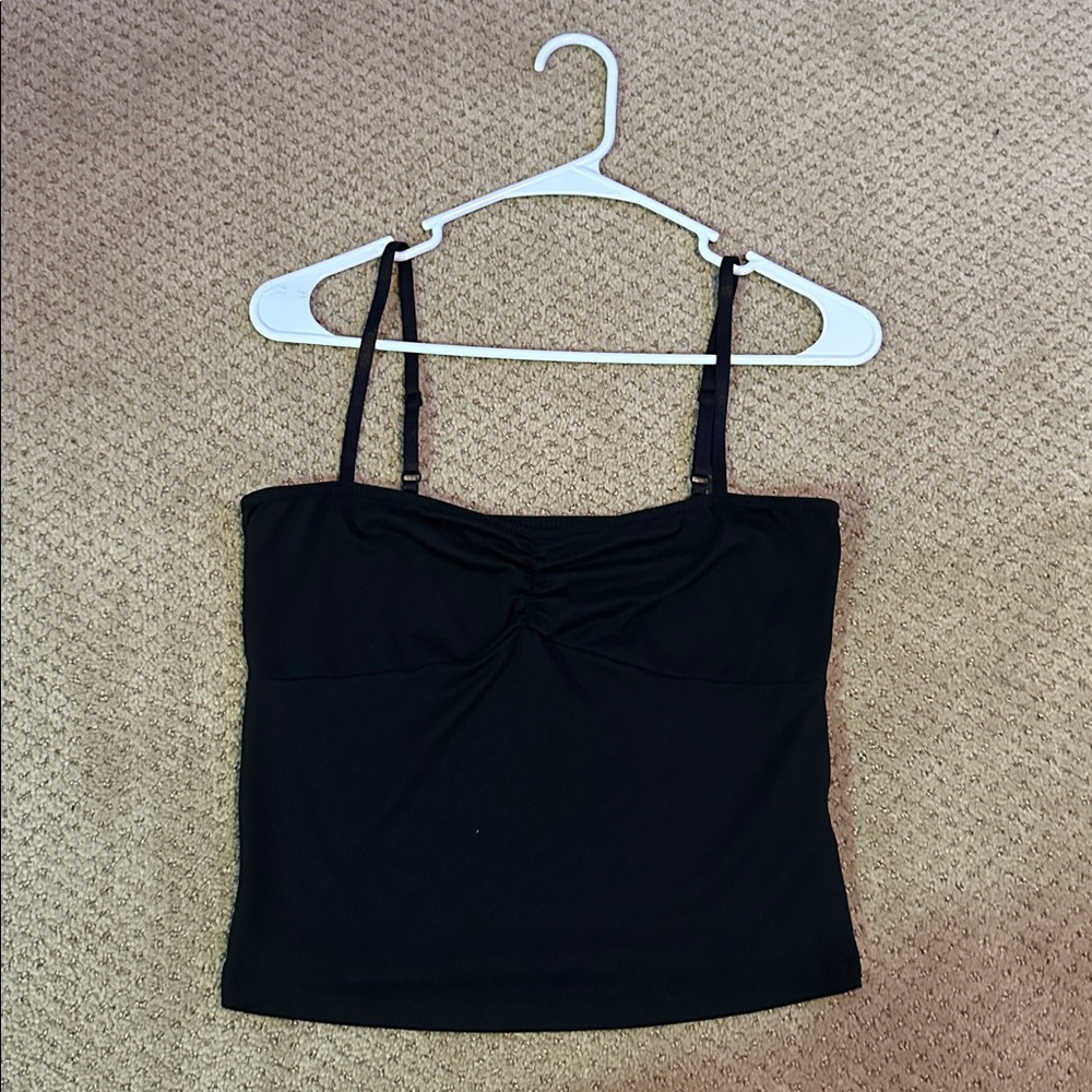 Black Ruched Camisole Top